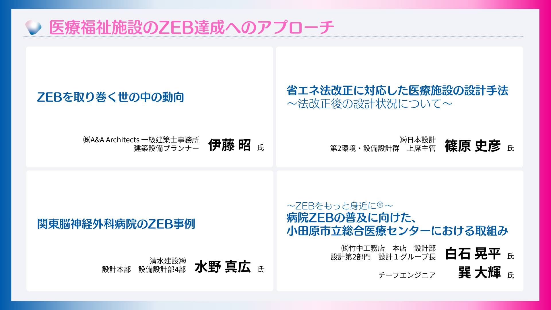 医療福祉施設のZEB達成へのアプローチ